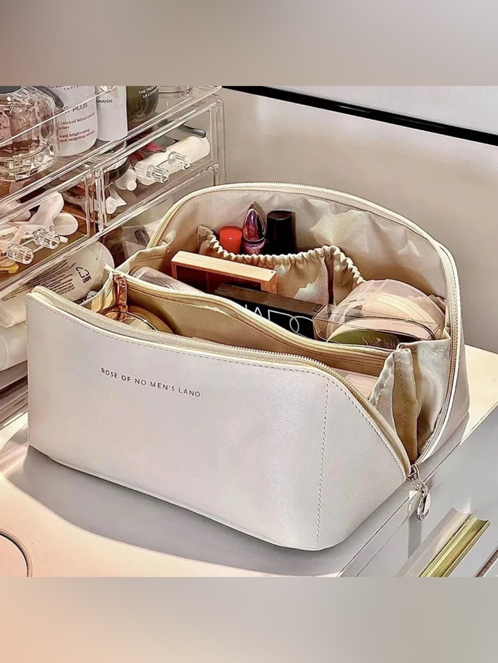 Cream Travel Makeup Bag Rose Of Na Mon’s Land